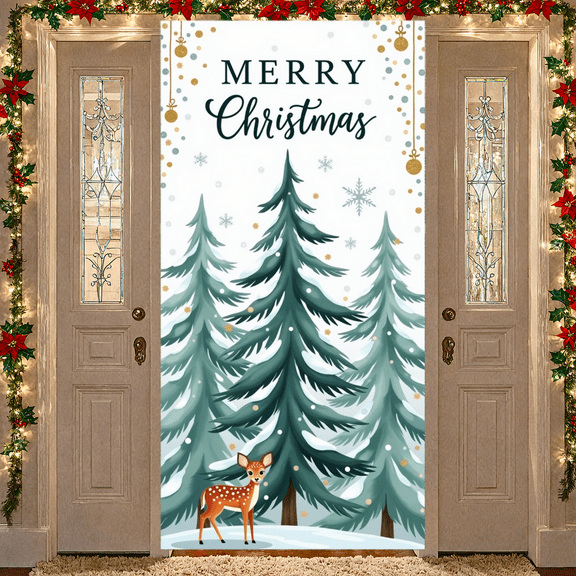 Festive Decoration Merry Christmas Banner Winter Wonderland Holiday Decor Colorful Design for Christmas Party Home Decoration Event Celebration
