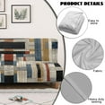 thumbnail image 4 of Jiueut Colorful Checkered Print Armless Futon Sofa Slipcover, Washable Furniture Protector Stretch Sofa Chair Covers without Armrest Modern Decoration, 4 of 7