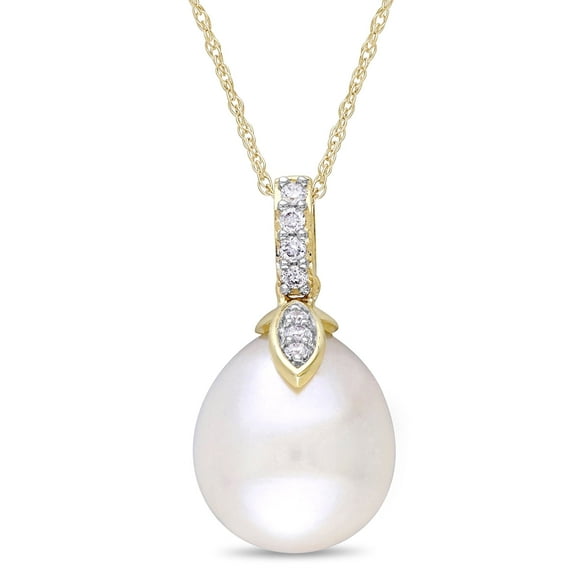 Everly Women's Cultured Pearl and Diamond 10k Yellow Gold Necklace