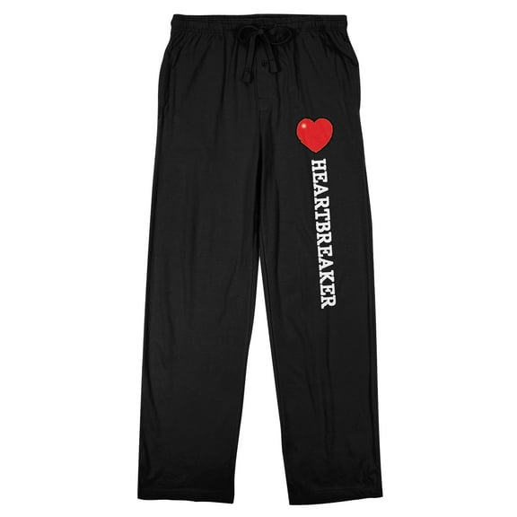 "Heartbreaker" Men's Black Sleep Pajama Pants - Medium