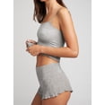 thumbnail image 4 of Caoirhny Women 2 Piece Pajama Set Solid Color Lettuce Trim Sleeveless Camisole and Shorts Loungewear Sleepwear for Nightwear, 4 of 6