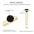 thumbnail image 6 of Rosec Jewels Natural Black Onyx Solitaire Ring for Women - 2 Carat - December Birthstone Ring - AAA Quality - with Jewelry Box, 14K Yellow Gold, US 9.50, 6 of 7