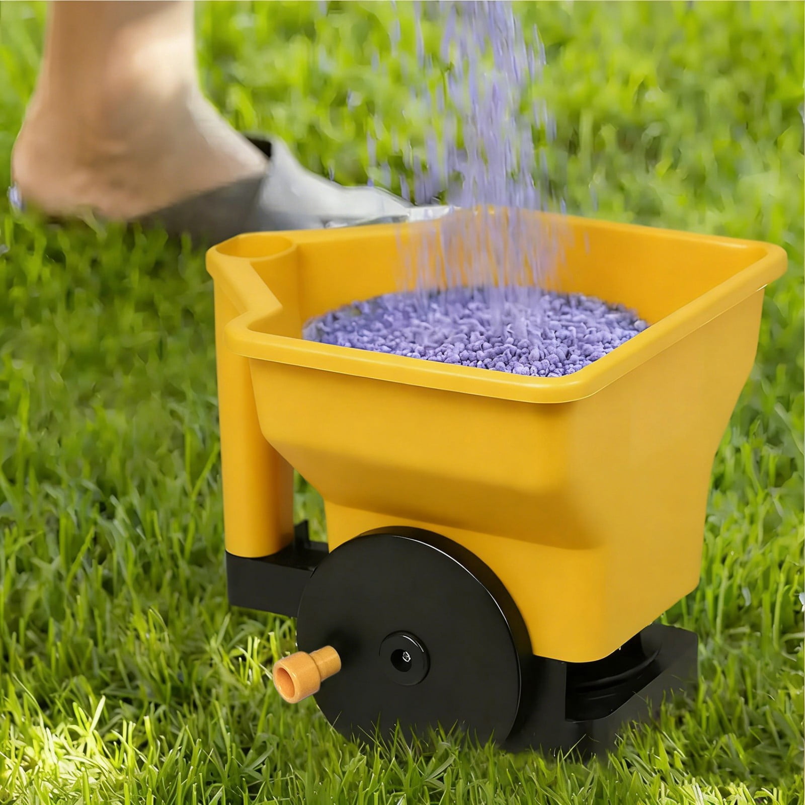 Versatile Portable Garden Seeder For Efficient Spreading Of Fertilizers Salt Seedling Manual Crank Adjustable Large Capacity