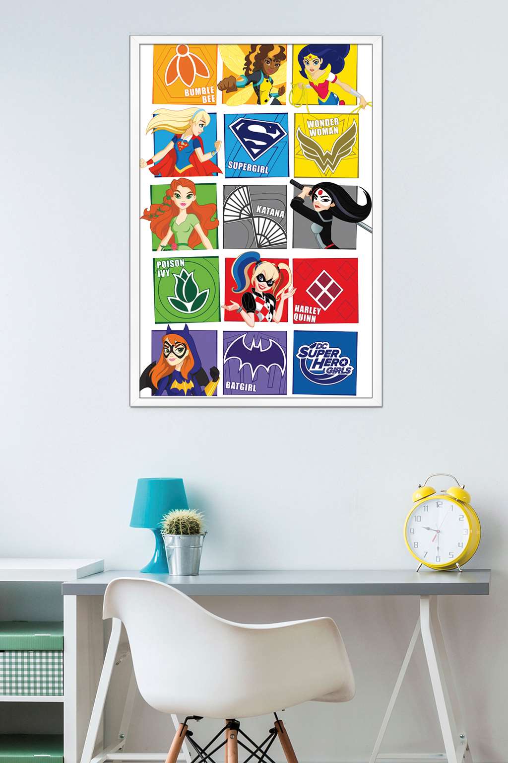 DC Comics TV - DC Superhero Girls - Grid Wall Poster, 22.375" x 34", Framed