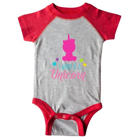 

Inktastic I Wanna Be A Unicorn Pink Unicorn Stars Gift Baby Boy or Baby Girl Bodysuit