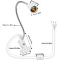 thumbnail image 2 of Base de lámpara de mesa LED E27, 2 uds., portalámparas de cuello de cisne, Base de Clip de lámpara de mesa con interruptor, portalámparas de 360 ​​° para lectura, maquillaje ER, 2 of 5
