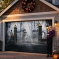 thumbnail image 5 of Halloween Garage Door Cover with Giant Skeleton and Graveyard Gate Design, Xl Size, Light Gray, for Outdoor Party Decoration Banner, 5 of 6