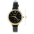 thumbnail image 4 of Women's Geneva Japanese Movement Stainless Steel Back Black Faux Leather Slim Band Watch, 4 of 4