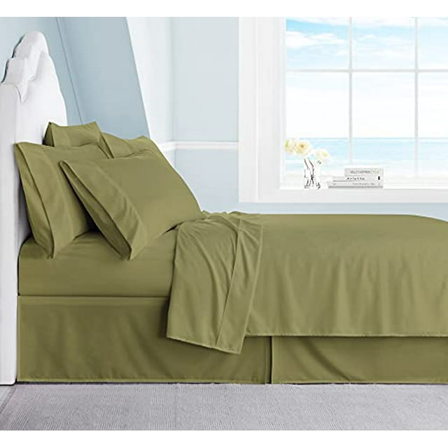Swift Home Luxury Bedding Collection , Ensembles de Draps 6 Pcs en Microfibre Brossée Ultra Douce, Extrêmement Durables - Ajustement Facile - Résistant aux Plis - (Inclut 2 Taies d'Oreiller Bonus), Double, Sauge