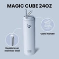 thumbnail image 5 of BOTTLE BOTTLE Insulated Water Bottle 24oz with Straw Lid and Handle for Sports Travel Gym Stainless Steel Water Bottles Double-Wall Vacuum Metal Leak Proof BPA-Free Light Blue, 5 of 7