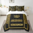 thumbnail image 2 of Manfei VIP Admission Twin Bedding Sets 7-Piece for Kids, Black Gold Bedding Comforter Set, One Night Only Reversible Sheet Sets, Ultra Soft Home Decor, 2 of 7