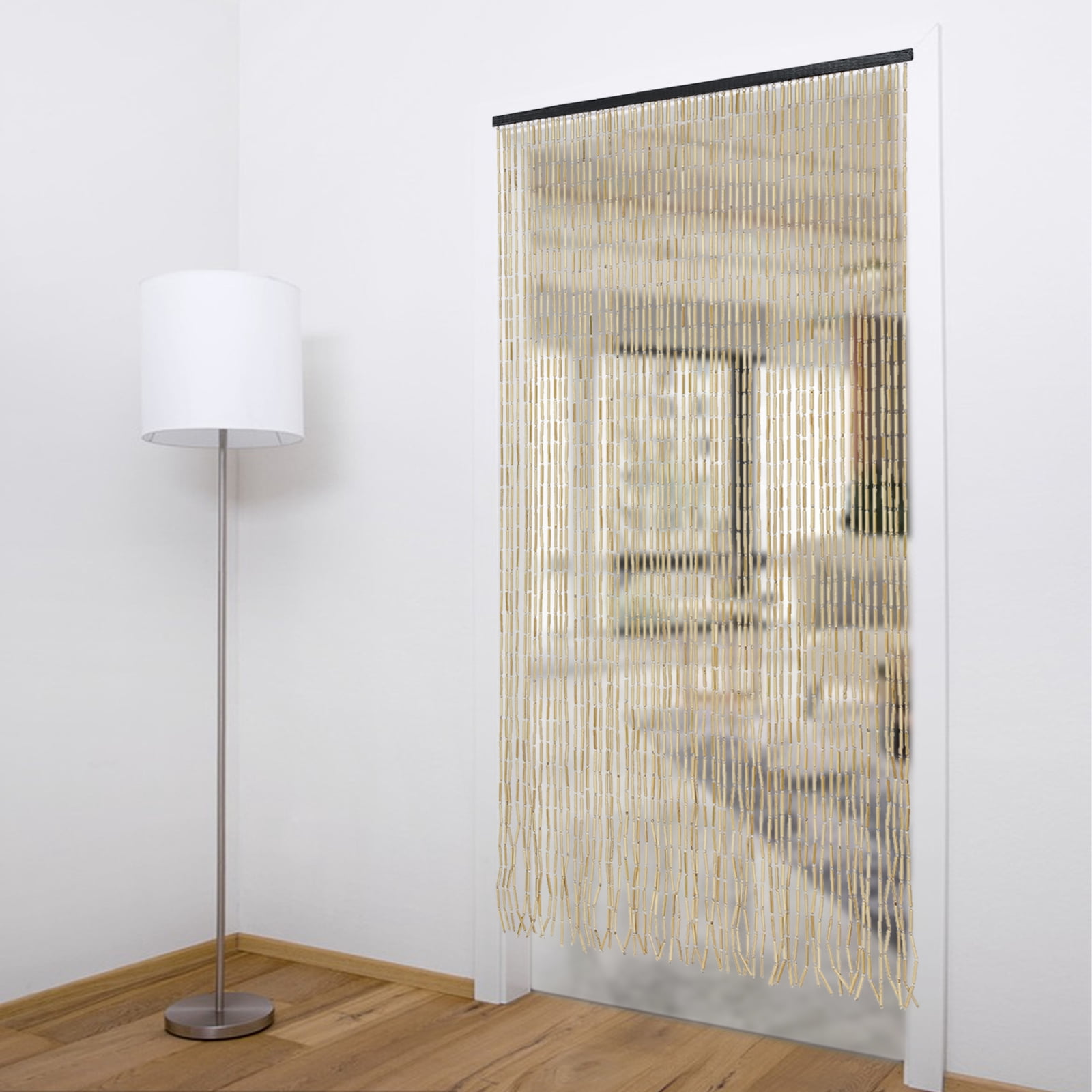 Real Bamboo Beaded Curtain - Large Diameter Bamboo Beads - Commercial Durability for Living Rooms, Balconies, Courtyards, Study Rooms, Clubs, Porches (70.87*35.43inch)