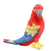 Dualoai Plush Bird Stuffed Toy Budgerigar Plush Toy Kids 19.69inchx10.24inch Present Red Blue Yellow