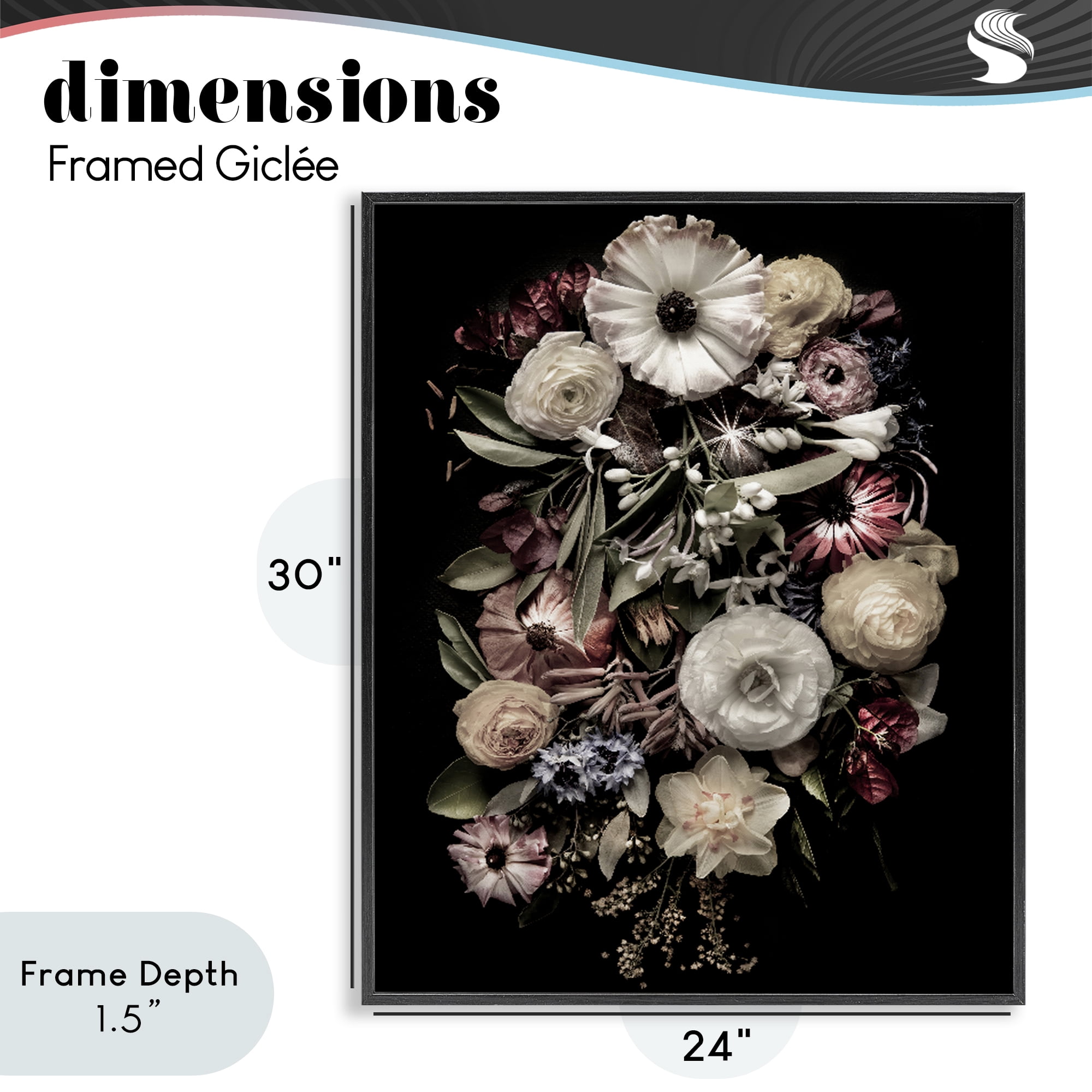 Stupell Industries Pale Yellow Roses Cluster Black Framed Giclee Art, design by Carl Kravats