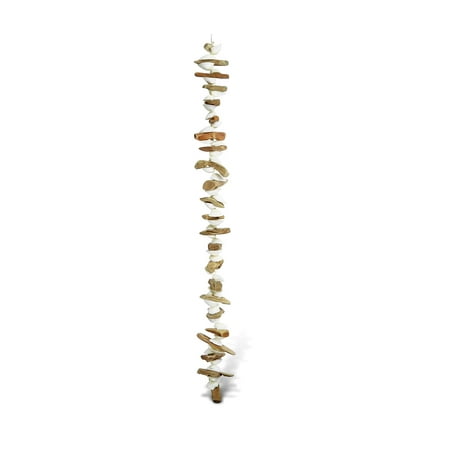Puzzled White Brown Arca Shell Driftwood Garland Hanging