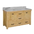 thumbnail image 2 of Tuscany 60" Double Bathroom Vanity with Driftwood Cabinet and Carrara Marble Top, 2 of 6