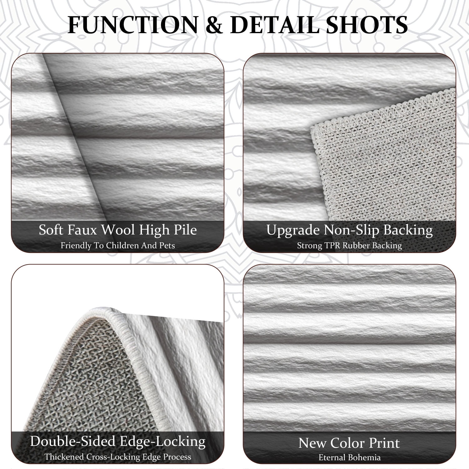 3 Piece Kitchen Rug Set, Non-Slip And Washable, Abstract Pattern Kitchen Hallway Rug, Soft And Comfortable, Suitable For Sinks, Floors, Entrances, Hallways and Bathrooms