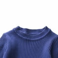 thumbnail image 4 of Povozer Girls Sweater Dress Long Sleeve Knit A Line Casual Winter Dresses(Navy,4-5Y), 4 of 6
