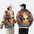 thumbnail image 4 of Balery Colorful Wave Dragon Head Men's Women's UPF 50+ Sun Protection Lightweight Hoodie Performance Long Sleeve Shirt for Fishing Running-Large, 4 of 7
