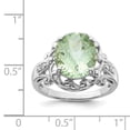 thumbnail image 2 of Sterling Silver Rhodium Checker-Cut Green Quartz & Diam. Ring QR3192AG, 2 of 2