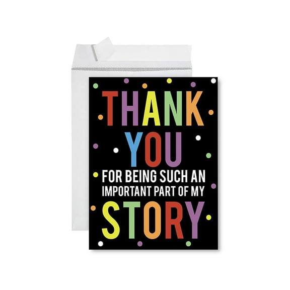Koyal Wholesale Jumbo Teacher Appreciation Cards - Creative Thank You Card with Envelope, Important Part Of My Story