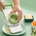 thumbnail image 5 of LiUMX 5-in-1 Vegetable Chopper with Container, 5 Stainless Steel Blades & Dishwasher Safe, Multifunctional Food Dicer for Kitchen, Green (11.22"L), 5 of 5