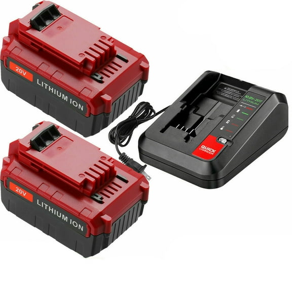 2-Pack 5000mAh 20V Max Li-ion Replacement Battery for Porter Cable PCC685L PCC680L Power Tool Battery Charger