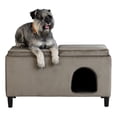 thumbnail image 2 of Paws & Purrs 32″ Wide Modern Dual-Purpose Ottoman & Multi-Cat Bed – Stylish 2-in-1 Footstool & Cozy Hideaway for Multiple Cats – Removable Cushioned Top, Hidden Storage, Ash, 2 of 11