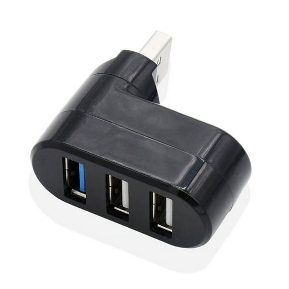 3-Port USB Hub USB3.0 Splitter Laptops Docking Station Extender Computer PC Mouse Phone Charging Transmission Adapter Office Black Plastic Case