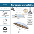 thumbnail image 2 of Paraguas de Bolsillo con Sistema Automático y Protección UV Color Azul, 2 of 6