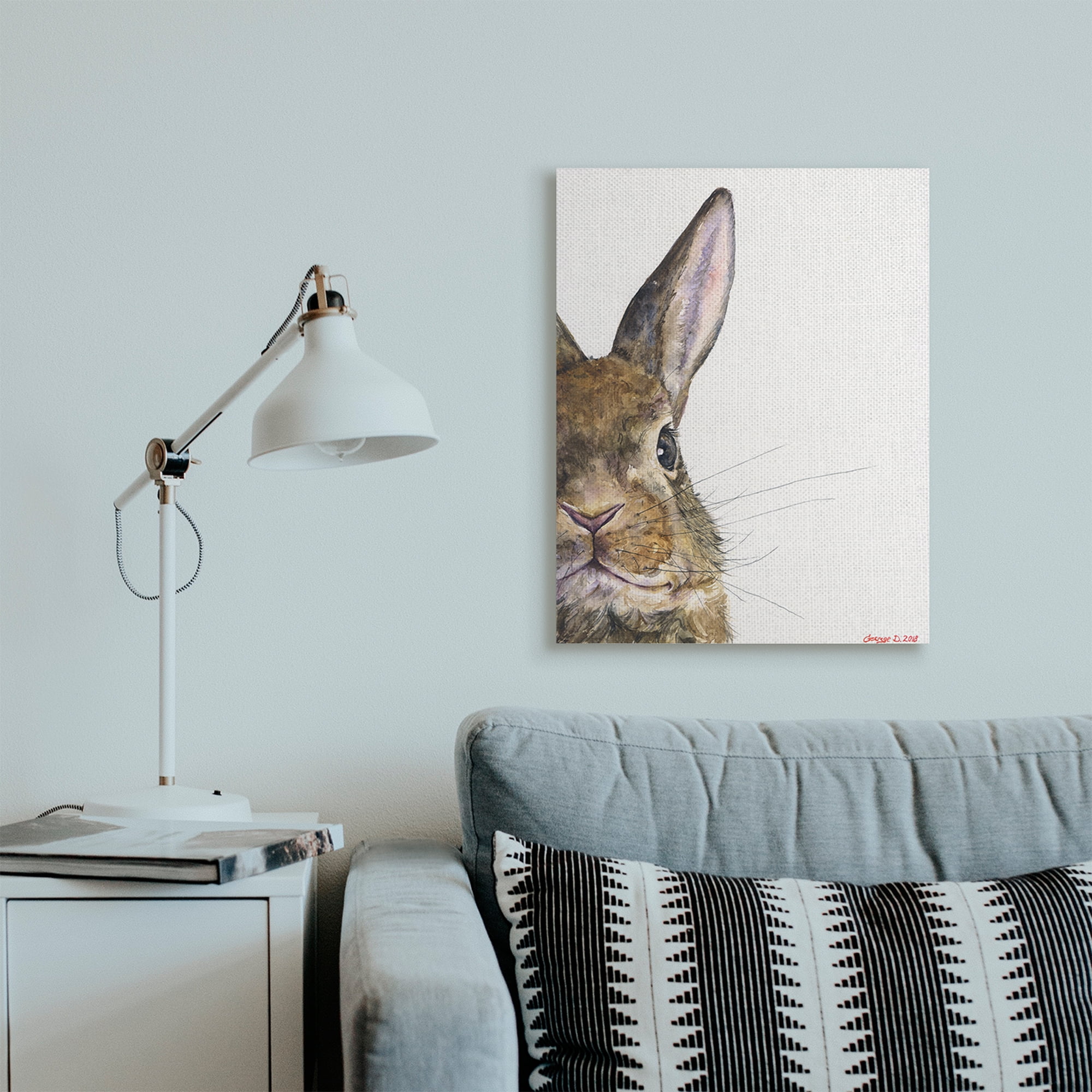 Stupell Industries Farm Rabbit Gaze Adorable Whiskered Animal Canvas Wall Art, 24 x 30, Design by George Dyachenko