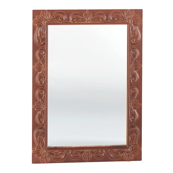Carved Wooden Decor Accents - Walnut Wall Mirror