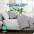 thumbnail image 5 of Bare Home Flannel Duvet Cover Set - 100% Flannel Cotton - Double Brushed - Twin/Twin XL, Heather Light Gray, 5 of 9