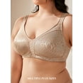 thumbnail image 6 of Deyllo Women's Non Padded Wireless Plus Size Full Coverage Minimizer Bra, Toffee 42DDD, 6 of 16