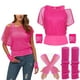 thumbnail image 2 of Atuendo de los años 80 para mujer, disfraz de fiesta de los años 80, conjunto de guantes y camiseta de malla de neón retro para mujer, accesorios elegantes para disfraces de fiesta de los años 80, 2 of 4