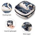 thumbnail image 3 of Swan Mini Plush Sanitary Napkin Pouch - Makeup Bag, Period Bags for School, Small Travel Toiletry Bag for Women - 4.7x6.6x6.6 in, 3 of 6