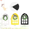 thumbnail image 2 of 3 Pieces Wooden Window Tiered Tray Decor Cathedral Arch Window Sign Mini Farmhouse Window Frame Decoration Summer Rustic Wooden Sign Decoration with Bow Wreath for Home Kitchen Shelf Display, 2 of 7