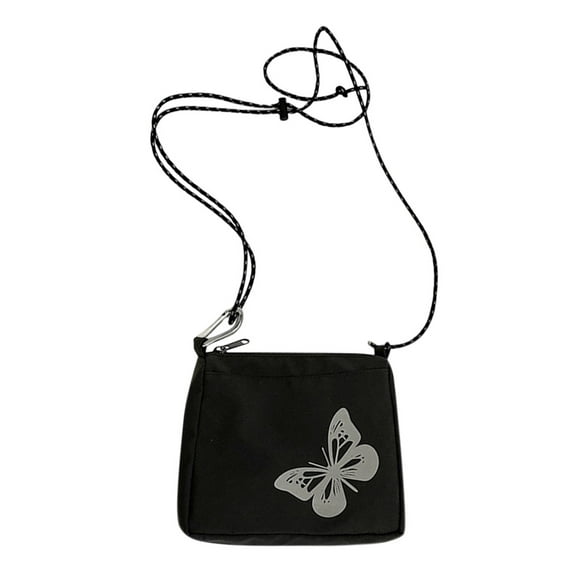 Yucurem Street Women Butterfly Reflective Oxford Cloth Small Shoulder Bag (Black)