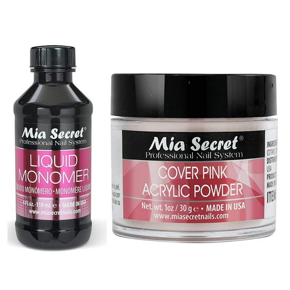 Mia Secret Liquid Monomer 4 oz and PINK Powder 1 oz