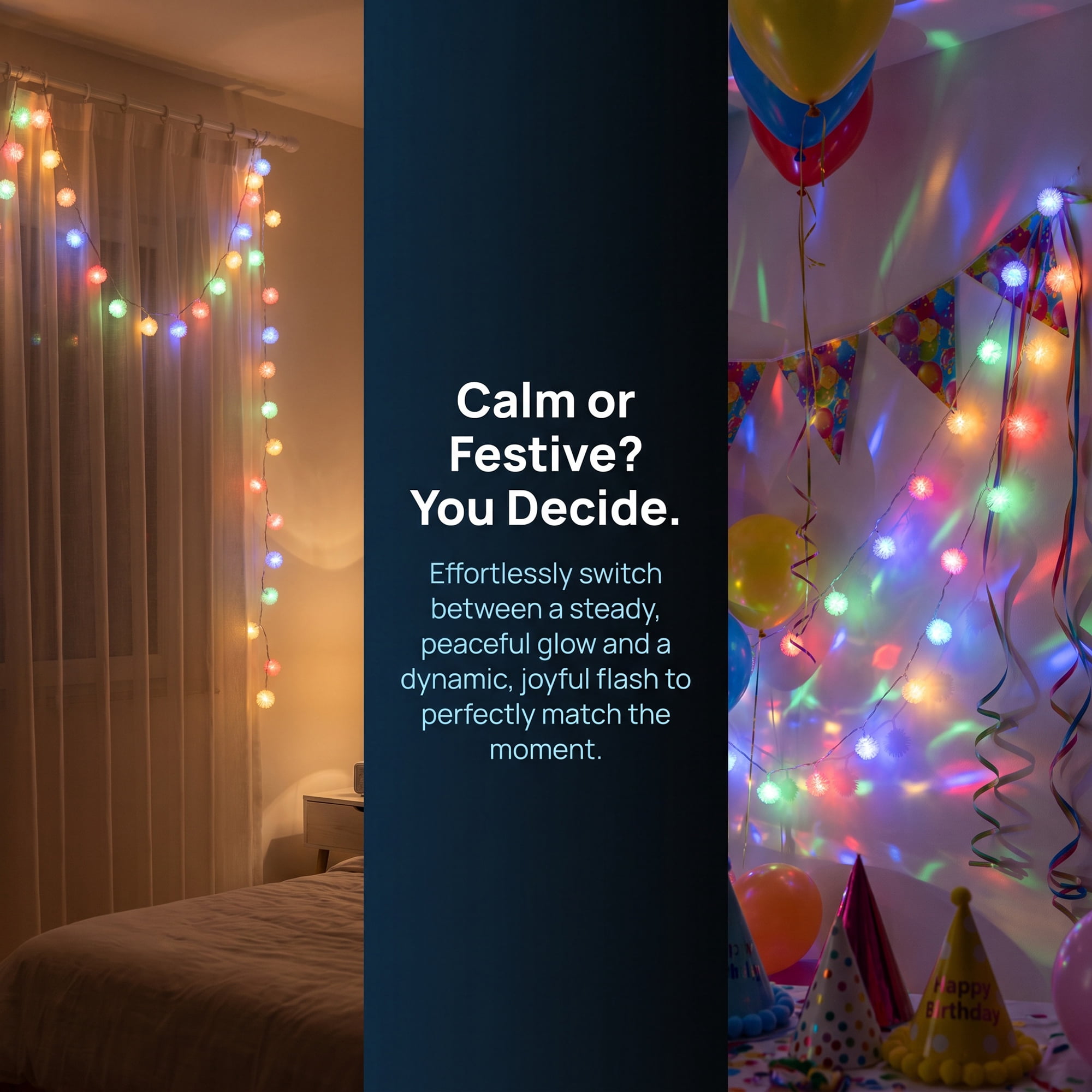 Unique Bargains Lights for Cozy Modern Fairy Lamps 14.8 ft Colorful Battery Operated
