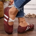 thumbnail image 5 of gzxflxpge Women Retro Spliced Ballet Flat Shoes, Split Toe Design with Crisscross Elastic Strap, Soft Lightweight Slip‑On Casual Walking Footwear Purple 9（CN-42）, 5 of 8