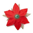 thumbnail image 3 of Meidiya 1/6/10 Pcs 15cm / 5.9in Red Poinsettia Artificial Flower with Clips Christmas Glitter Artificial Flowers for Tree Decorations, 3 of 5