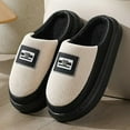 thumbnail image 3 of Rokment Platform Slippers for Women Men Cute Bear Animal Fleece Lined Winter Warm Memory Foam Bedroom Home House Shoes Indoor Outdoor Couples Black Size 8, 3 of 6