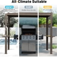 thumbnail image 6 of Domi Outdoor Living 8x5 ft Hardtop Grill Pergola with Adjustable Louvered Roof, Metal BBQ Gazebo with Built-In Gutter System for Patio, Backyard & Deck, Brown, 6 of 8