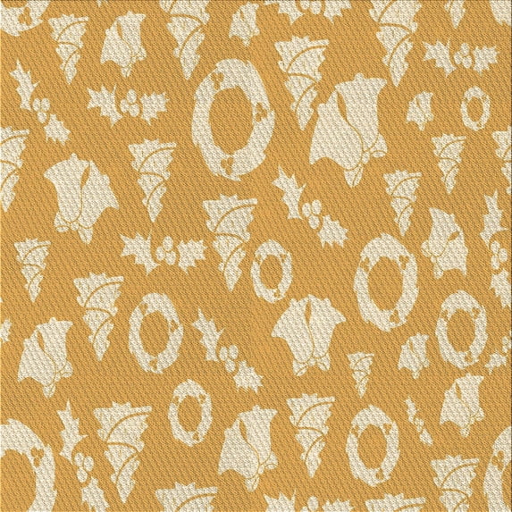 Ahgly Company Indoor Square Patterned Macaroni and Cheese Yellow Area Rugs, 6' Square
