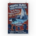 thumbnail image 2 of Vashon Island, Washington, Orca Whale Watching Vintage Sign (9x12 Wall Art Print, Home Decor), 2 of 3