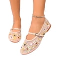 thumbnail image 5 of Willtoo Mesh Embroidered Flats for Women Flower Mary Jane Flats Ballet Shoes Round Toe Slip On Ballerina Floral Shoes, 5 of 6