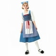 thumbnail image 2 of Mercatoo European 𝗖ountryside Manor Dress for Girls 5 to 12Y Half Skirt+Shirt+Apron+Vest+Headscarf 5pc 𝐌edieval Clothes Suit, 2 of 5