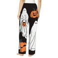 thumbnail image 3 of Daiia Halloween Ghosts And Pumpkins Women's Sleep Pant with Pockets and Drawstring,Pajama Pants-Medium, 3 of 9