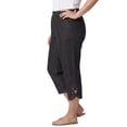 thumbnail image 3 of Turtle Bay New York Women's Capris with Studded Hem Detail in Cotton Blend Denim with Angled side Pockets (Plus Sizes), 3 of 6